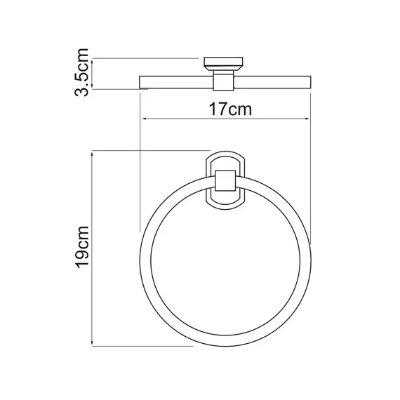 Держатель полотенец кольцо WasserKRAFT Oder K-3060, изображение 3