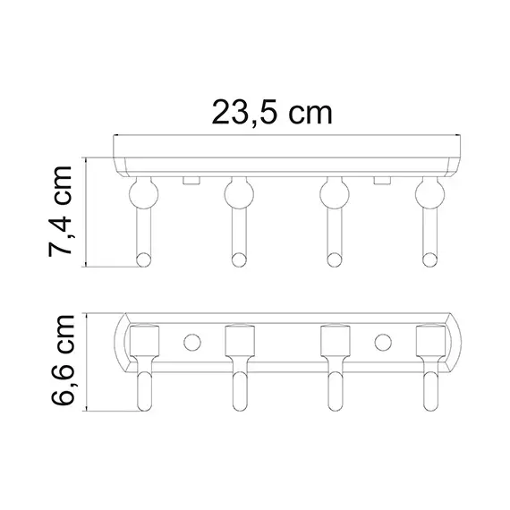 Кронштейн настенный 4 крючка WasserKRAFT Oder K-3074, изображение 3