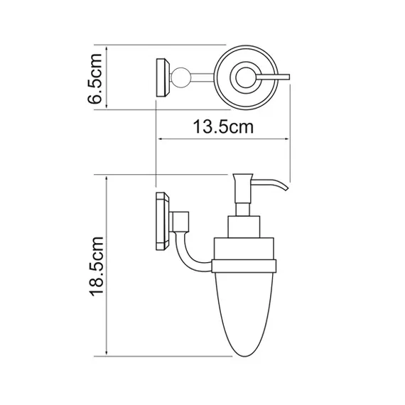 Дозатор для жидкого мыла стеклянный WasserKRAFT Oder K-3099, изображение 3