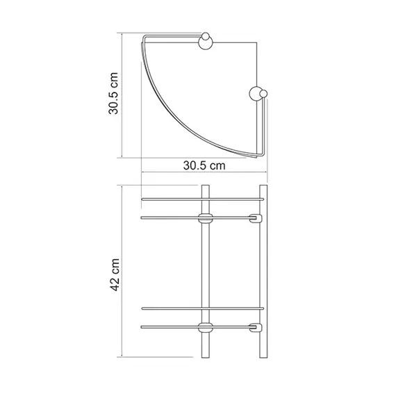 Полка стеклянная двойная угловая WasserKRAFT K-3122, изображение 3
