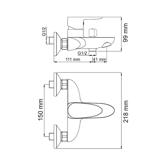 Смеситель для ванны с коротким изливом WasserKRAFT Leine 3501, изображение 3