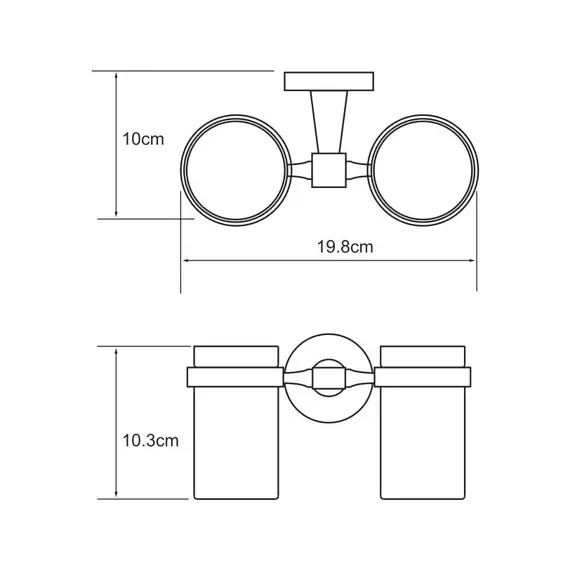 Подстаканник двойной стеклянный WasserKRAFT Isen K-4028D, изображение 3