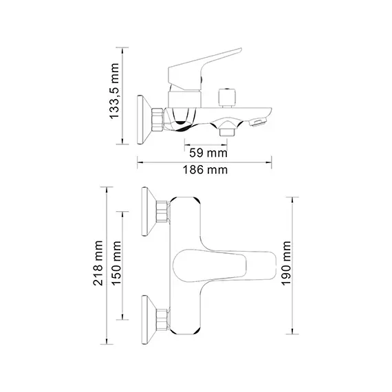 Смеситель для ванны с коротким изливом WasserKRAFT Lippe 4501, изображение 3