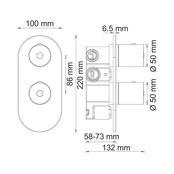 Термостатический смеситель для ванны и душа WasserKRAFT Berkel 4833 Thermo, изображение 3