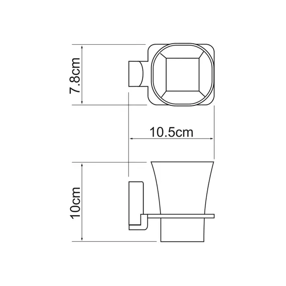 Стакан для зубных щеток стеклянный WasserKRAFT Leine K-5028, изображение 3