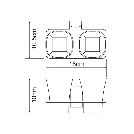 Подстаканник двойной стеклянный WasserKRAFT Leine K-5028D, изображение 3