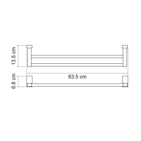 Штанга для полотенец двойная WasserKRAFT Leine K-5040, изображение 3