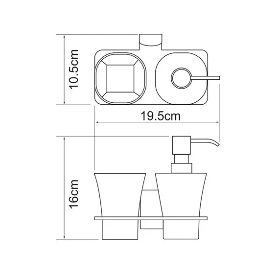 Держатель стакана и дозатора WasserKRAFT Leine K-5089, изображение 3