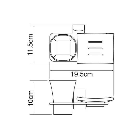 Держатель стакана и мыльницы WasserKRAFT Exter K-5226, изображение 3