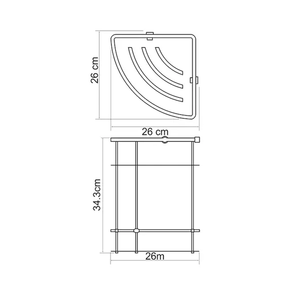 Полка металлическая двойная угловая WasserKRAFT K-522, изображение 3