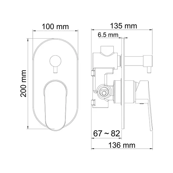 Смеситель для ванны и душа WasserKRAFT Donau 5341, изображение 2