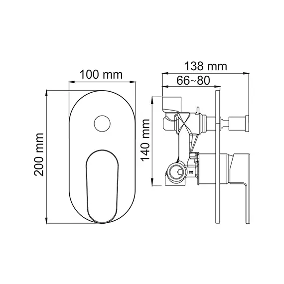 Смеситель для ванны и душа WasserKRAFT Donau 5361, изображение 3