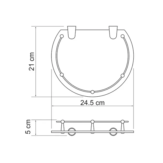 Полка стеклянная WasserKRAFT K-566, изображение 3