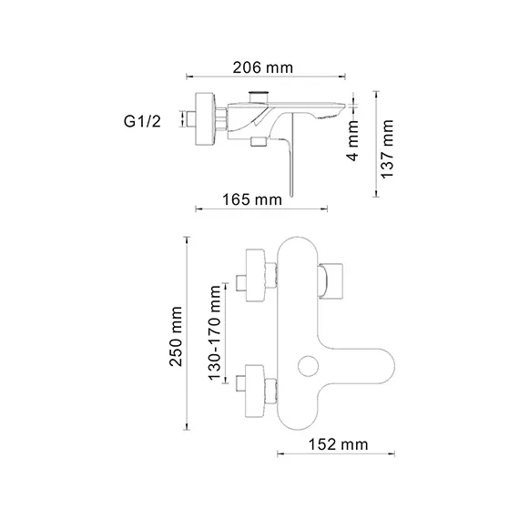 Смеситель для ванны с коротким изливом WasserKRAFT Dinkel 5801, изображение 3