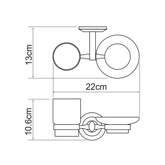Держатель стакана и мыльницы WasserKRAFT Rhein K-6226, изображение 3