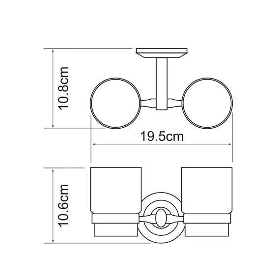 Подстаканник двойной стеклянный WasserKRAFT Rhein K-6228D, изображение 3