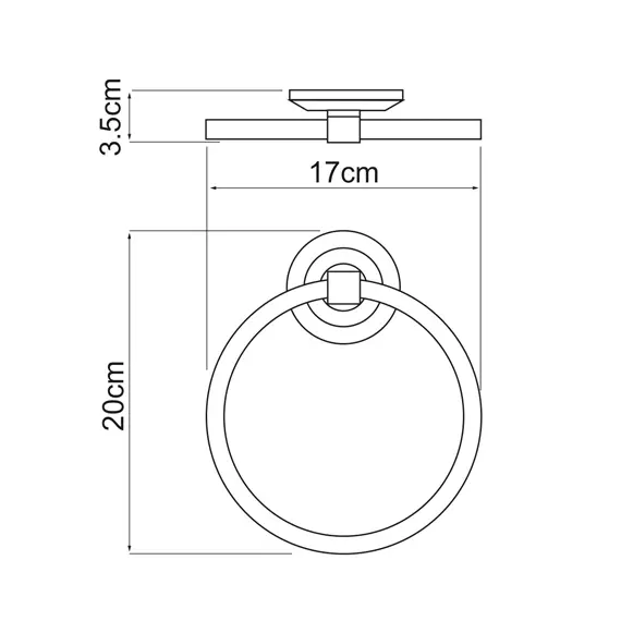 Держатель полотенец кольцо WasserKRAFT Rhein K-6260, изображение 3