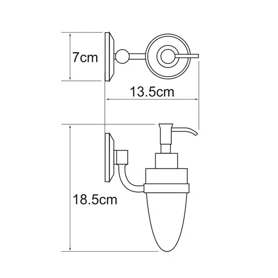 Дозатор для жидкого мыла 160 мл WasserKRAFT Rhein K-6299, изображение 3