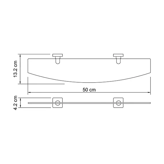 Полка стеклянная WasserKRAFT Lippe K-6524, изображение 2