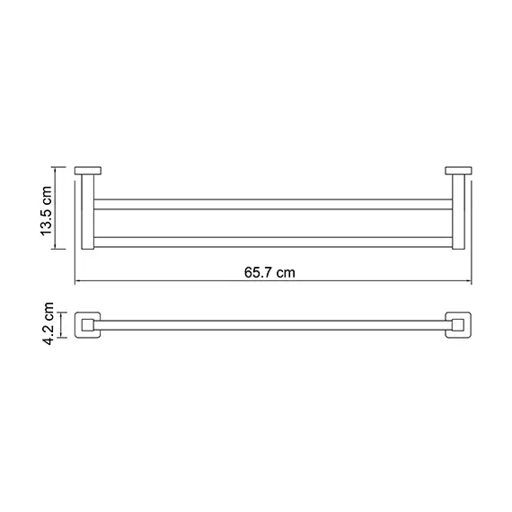 Держатель полотенец двойная штанга WasserKRAFT Lippe K-6540, изображение 2