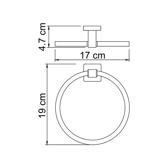 Держатель полотенец кольцо WasserKRAFT Lippe K-6560, изображение 3