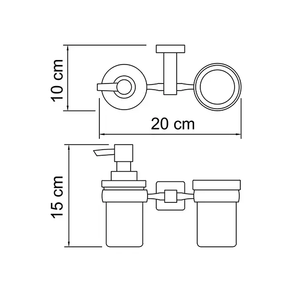 Держатель дозатора и стакана WasserKRAFT Lippe K-6589, изображение 3