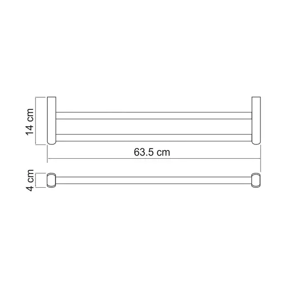 Штанга для полотенец двойная WasserKRAFT Berkel K-6840, изображение 3