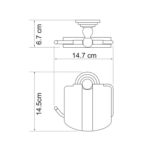 Держатель туалетной бумаги с крышкой WasserKRAFT Ammer K-7025, изображение 3