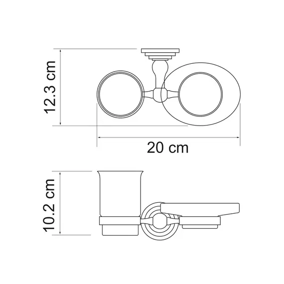 Держатель стакана и мыльницы WasserKRAFT Ammer K-7026, изображение 3