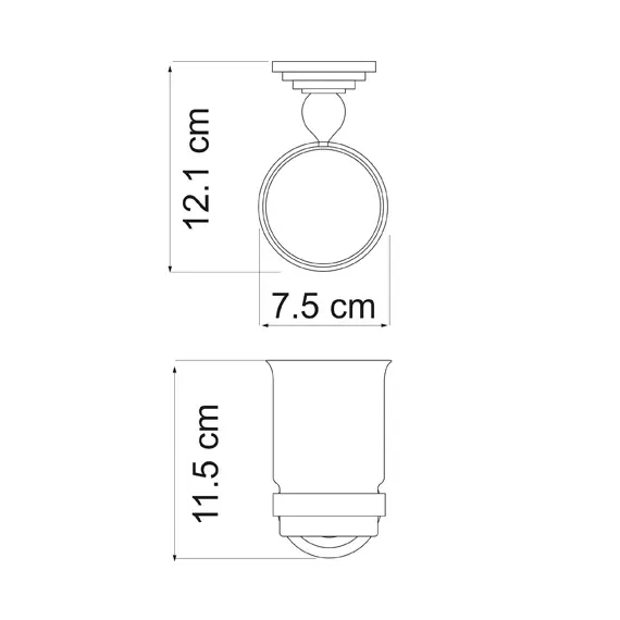 Подстаканник стеклянный WasserKRAFT Ammer K-7028, изображение 3