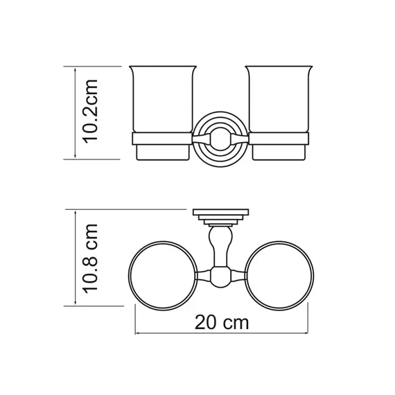 Подстаканник двойной стеклянный WasserKRAFT Ammer K-7028D, изображение 3