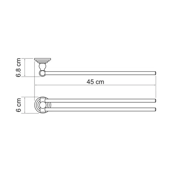 Держатель полотенец поворотный WasserKRAFT Ammer K-7031, изображение 3