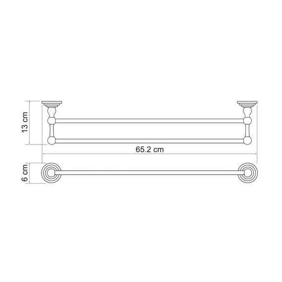 Штанга для полотенец двойная WasserKRAFT Ammer K-7040, изображение 3