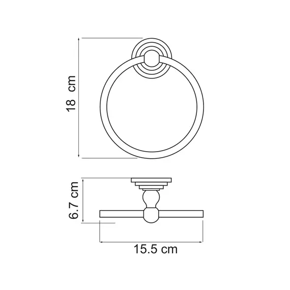 Держатель полотенец кольцо WasserKRAFT Ammer K-7060, изображение 3
