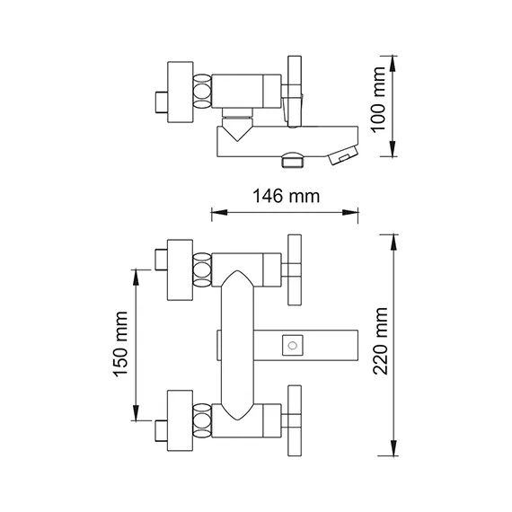 Смеситель для ванны с коротким изливом WasserKRAFT Weser 7801, изображение 3