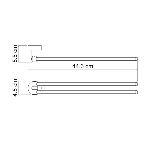 Держатель полотенец двойной поворотный WasserKRAFT Donau K-9431, изображение 3