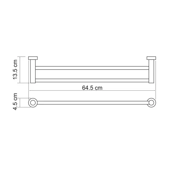 Штанга для полотенец двойная WasserKRAFT Donau K-9440, изображение 3