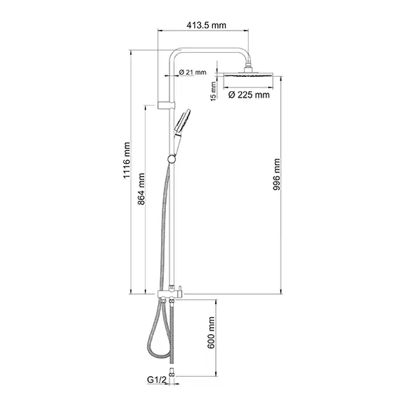 Душевой комплект 112х52.6 см WasserKRAFT A039, изображение 3