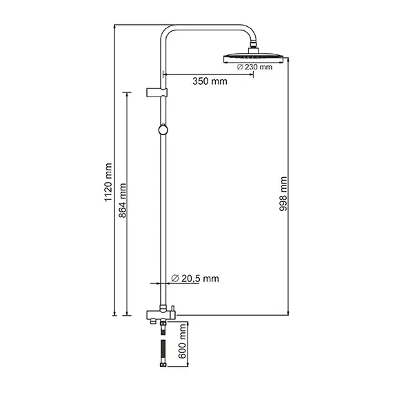 Душевой комплект 112х54 см WasserKRAFT A041, изображение 3