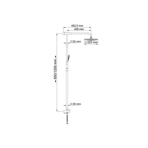 Душевой комплект 85/120х57.5 см WasserKRAFT A066, изображение 3