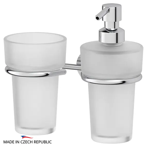 Держатель со стаканом и емкостью для жидкого мыла FBS Vizovice VIZ 008 хром