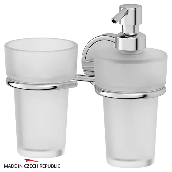 Держатель со стаканом и емкостью для жидкого мыла FBS Luxia LUX 008 хром