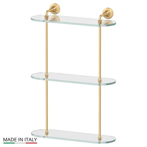 Полка стеклянная 3-х ярусная 40 см 3SC Stilmar STI 317 матовое золото