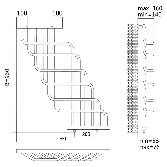 Полотенцесушитель водяной Terminus Ниагара 32/20, изображение 5