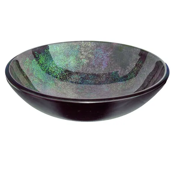 Накладная раковина из закаленного стекла Nova Emperador зеленая, изображение 2