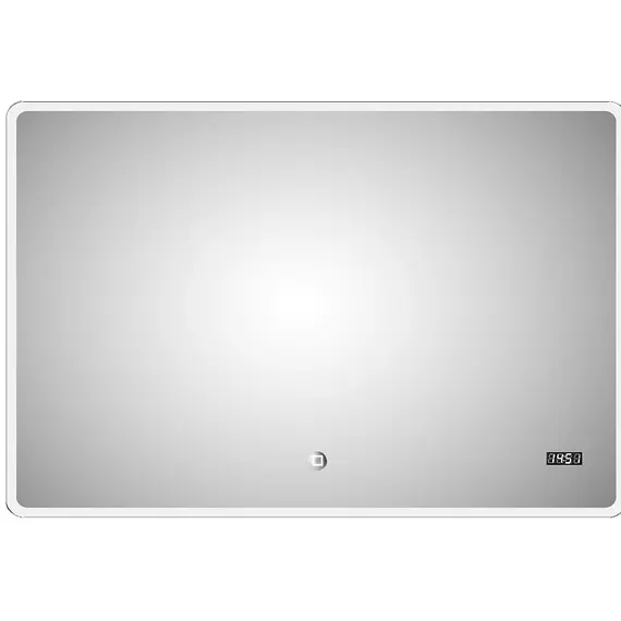 Зеркало с подсветкой и подогревом Esbano ES-2073KDS 100 х 80 см встроенные часы, изображение 4