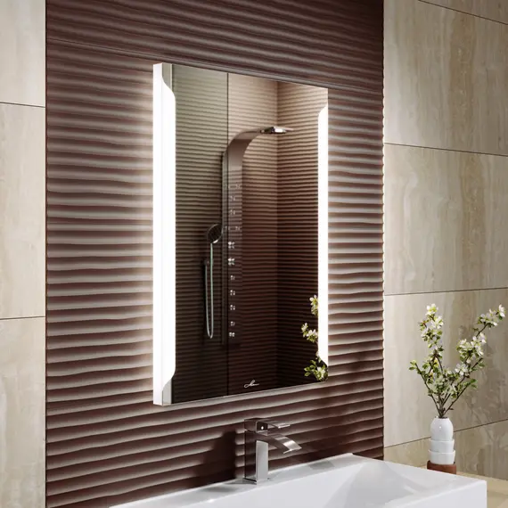 Зеркало с подсветкой Alavann Teneri 60 х 80 см, Типоразмер: 60 см, Тип выключателя: Клавишный/кнопочный, Подогрев полотна: Без подогрева, изображение 2