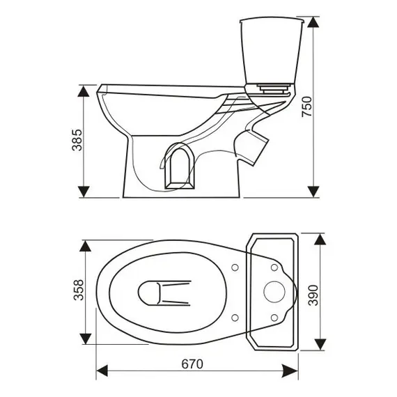 Унитаз-компакт Оскольская керамика Элисса красный, изображение 4
