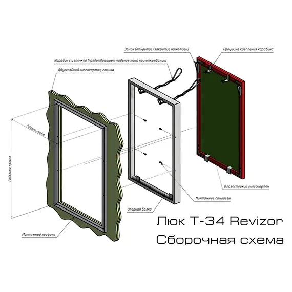 Люк настенный Revizor Т-34 60x60, изображение 4