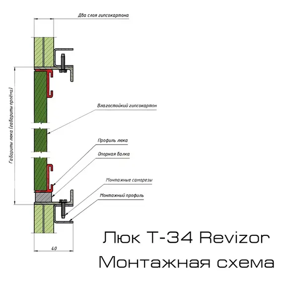 Люк настенный Revizor Т-34 60x60, изображение 5